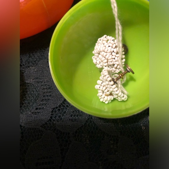 Seed Bead - Handcrafted Clip Earrings - Picture 6 of 6